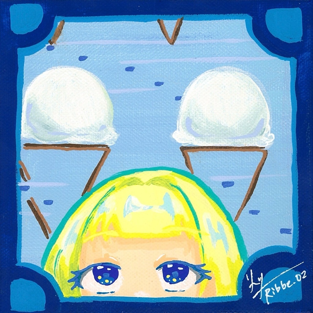 【1次創作】未来試験 アイスクリーム正方形ポストカード