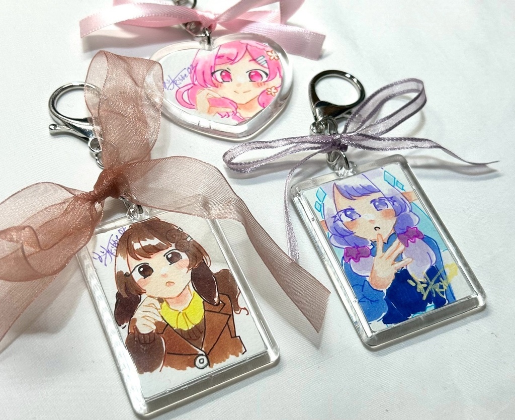 【一次創作】原画キーホルダー　お菓子モチーフ衣装の子たち