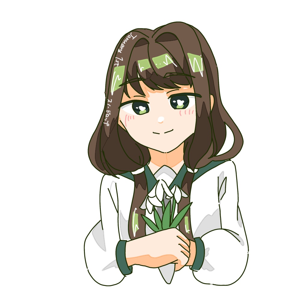 【1次創作】365日学生と花 ダイカットステッカー