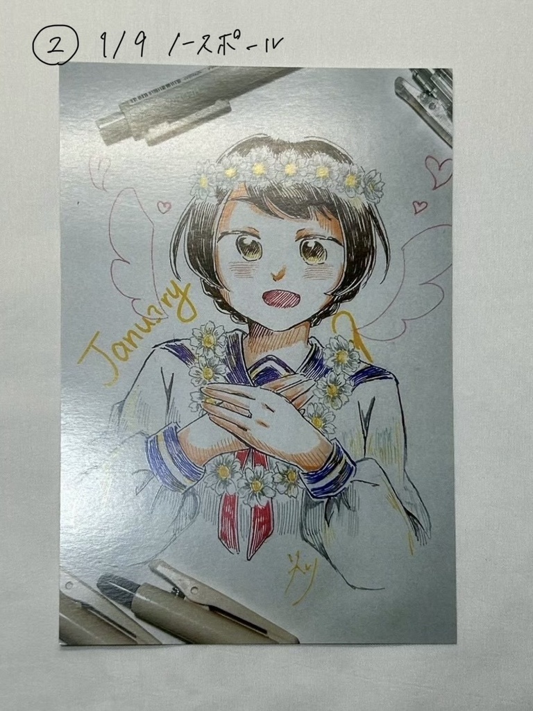 【1次創作】365日学生と花 ポストカード