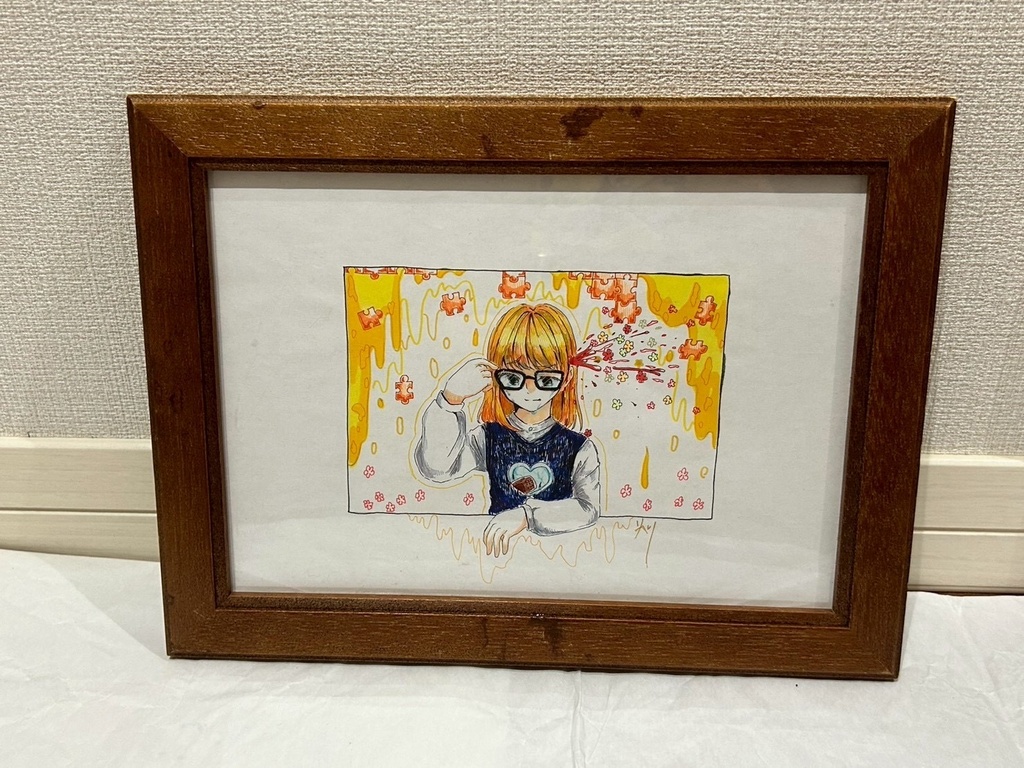 【1次創作】B5額装原画　『bann』