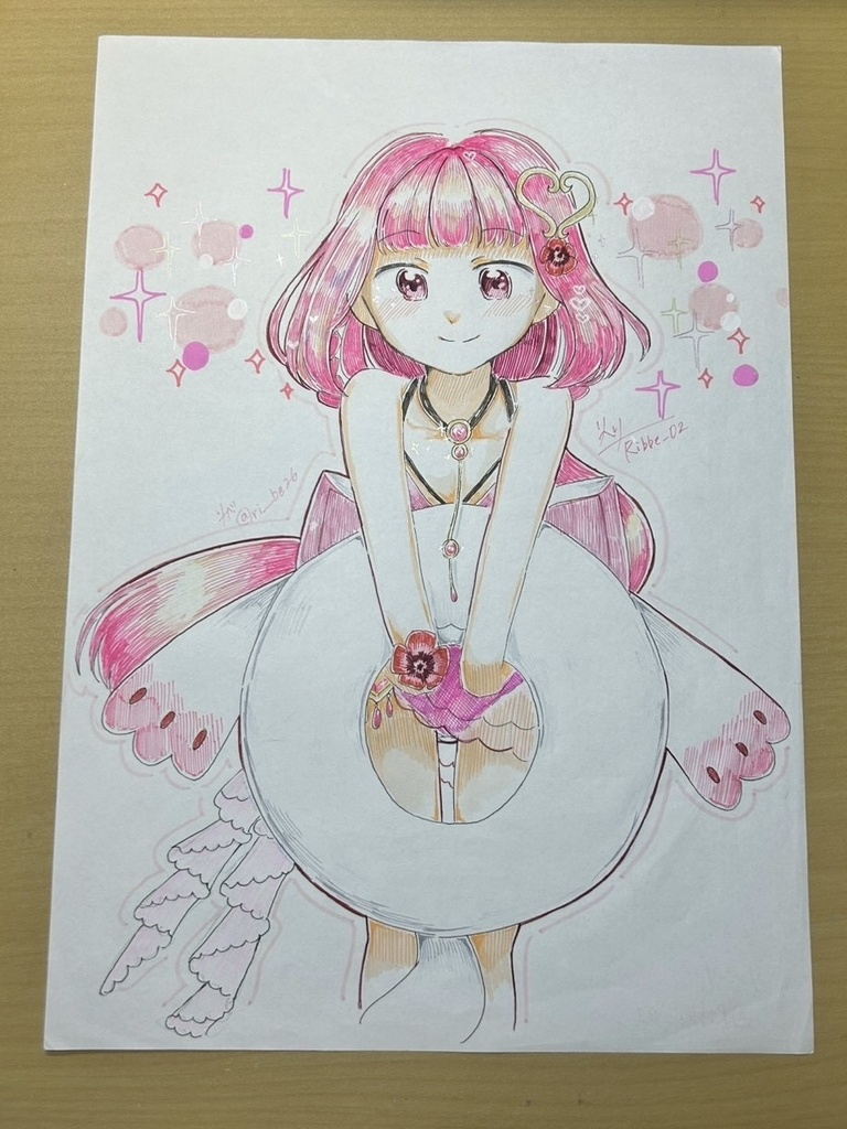 【マギアレコード】A4原画（額なし）『夏ですね！！』