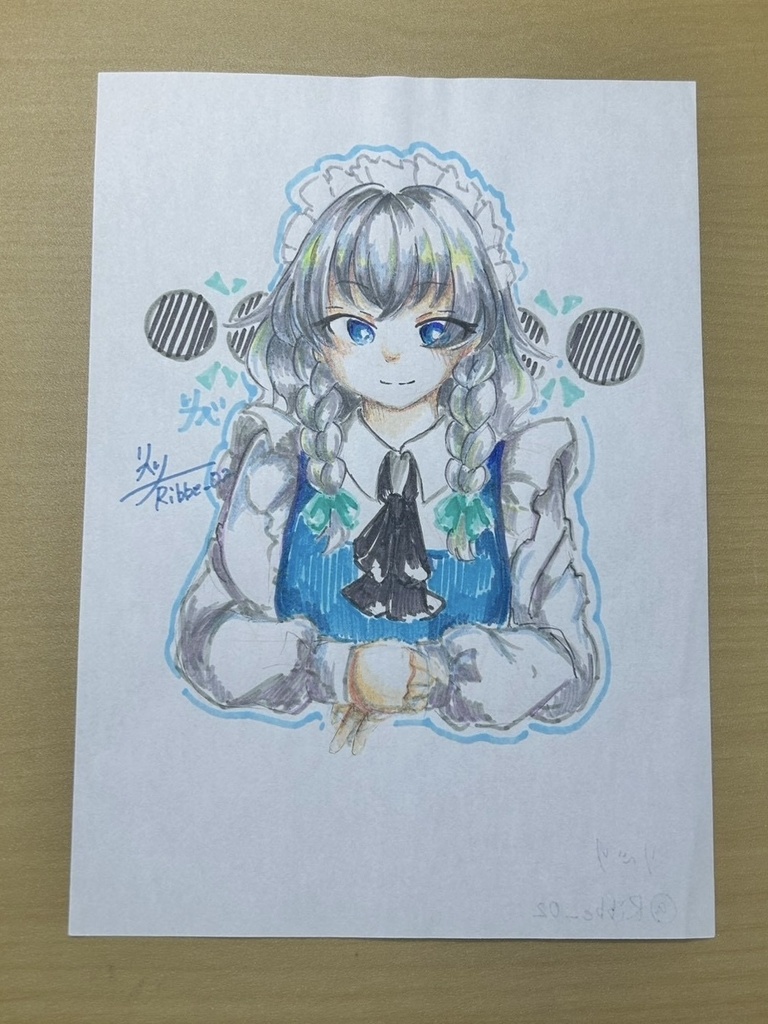 【東方project】A5原画（額なし）『メイドさん』