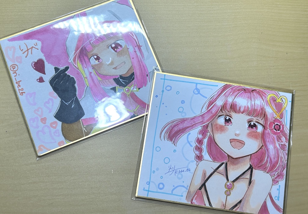 【マギレコ】小色紙原画イラスト　環いろは（魔法少女衣装・水着衣装）