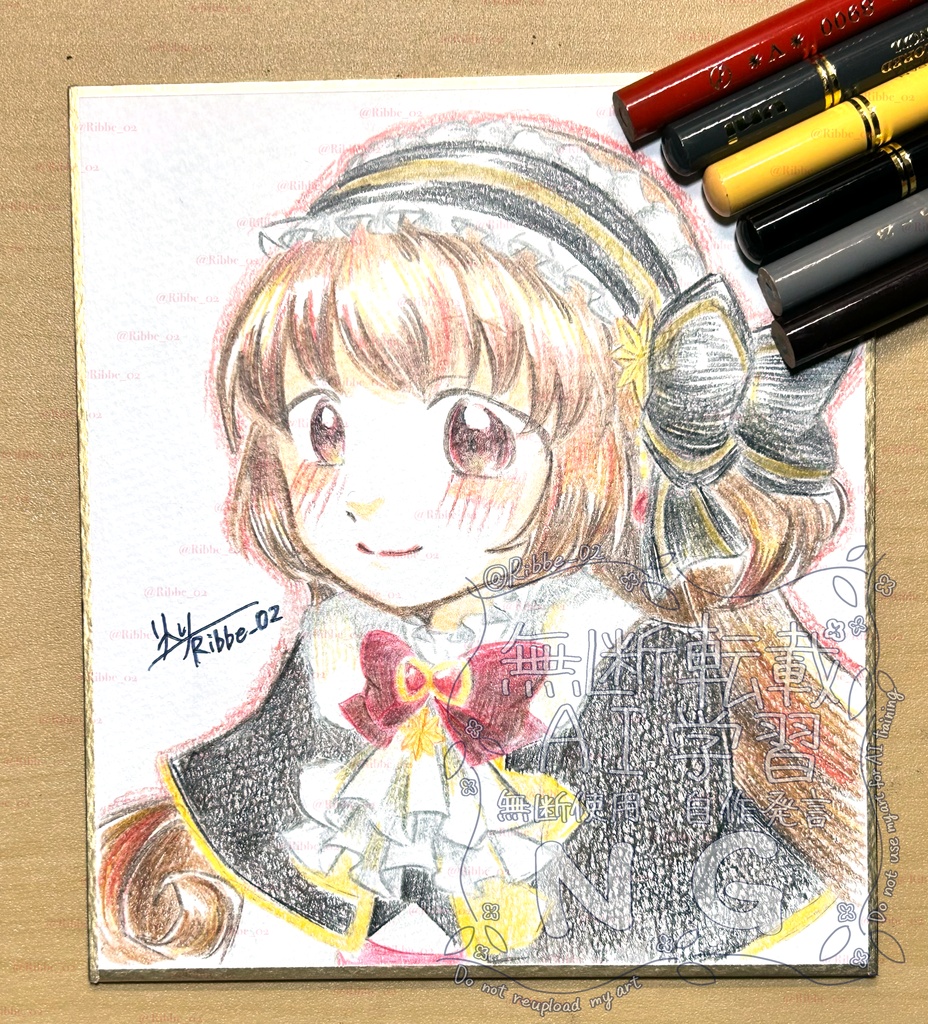 【マギレコ】小色紙原画イラスト クリスマス限定衣装 柊ねむ、里見灯花