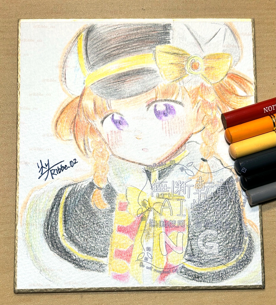 【マギレコ】小色紙原画イラスト クリスマス限定衣装 柊ねむ、里見灯花
