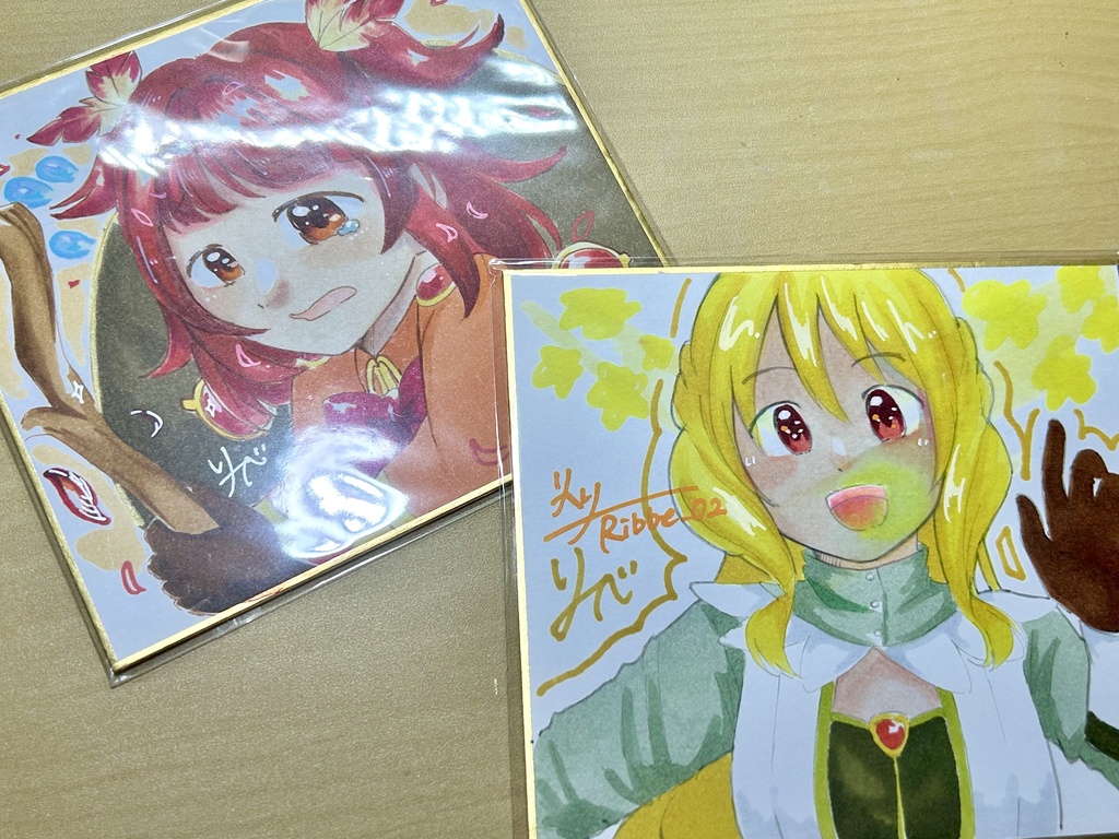 【マギレコ】小色紙原画イラスト　秋野かえで、十咎ももこ