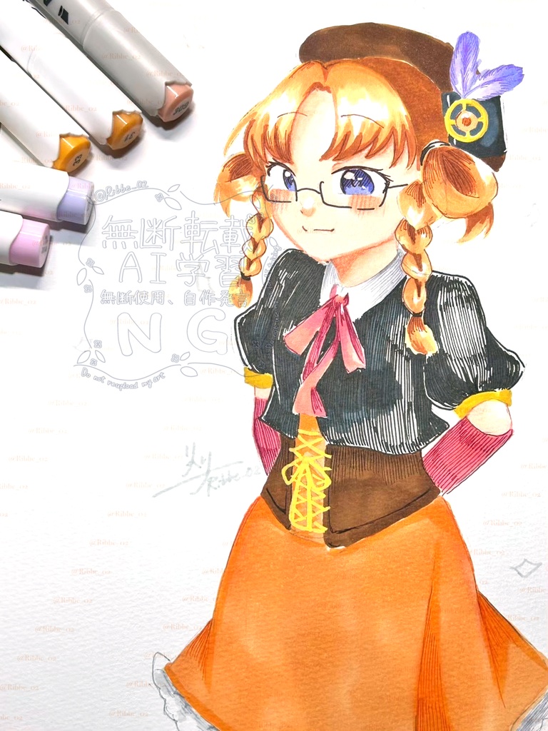【マギレコ】B5原画イラスト　魔法少女衣装アレンジイラスト　柊ねむ　作家風アレンジ