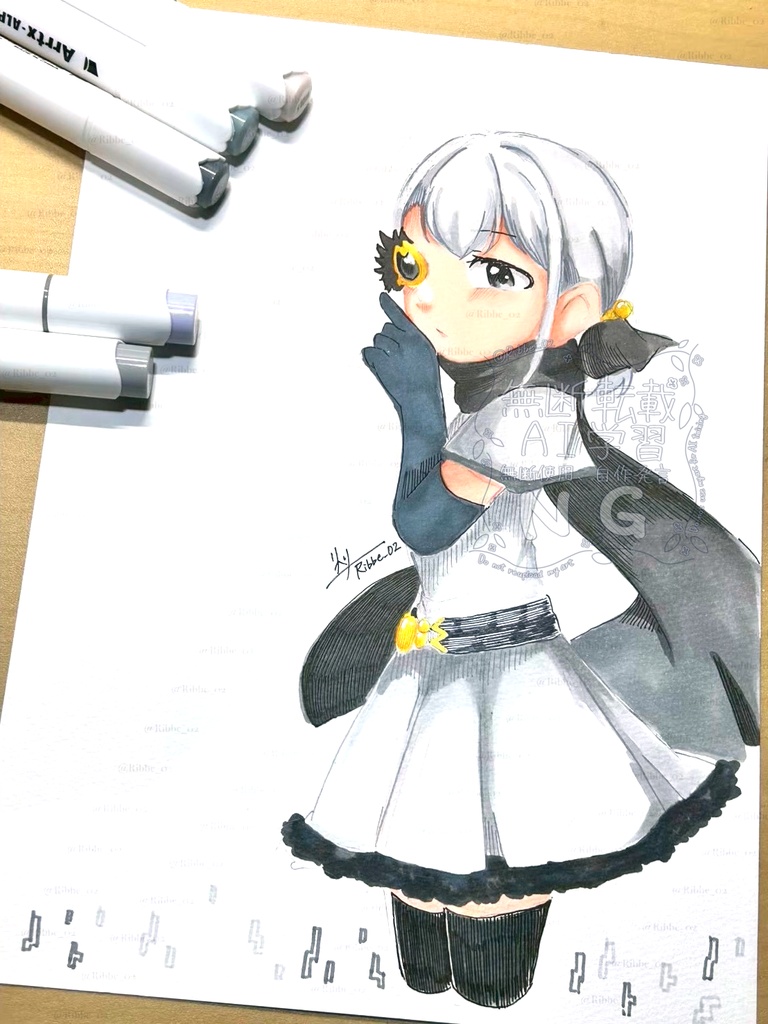 【マギレコ】B5原画イラスト　魔法少女衣装アレンジイラスト　和泉十七夜　くノ一アレンジ