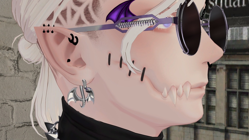 【VRC想定】蛇竜ピアス(Snake Dragon Earring)