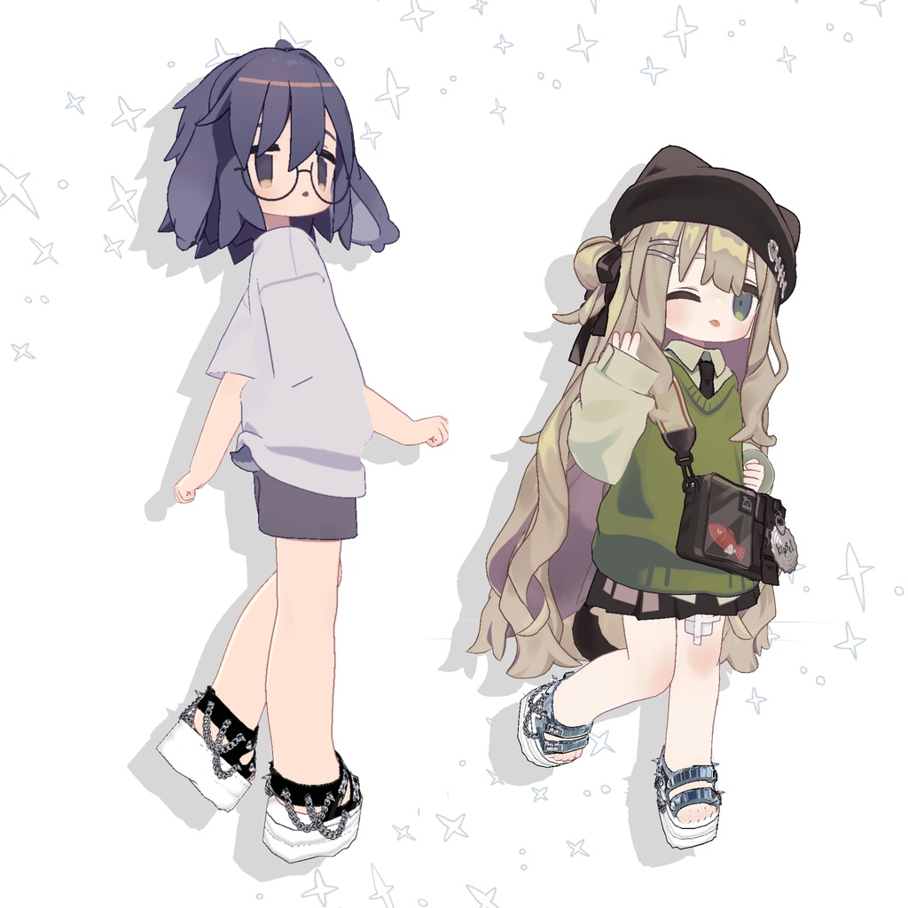 【うささき・キプフェル対応】厚底チェーンサンダル