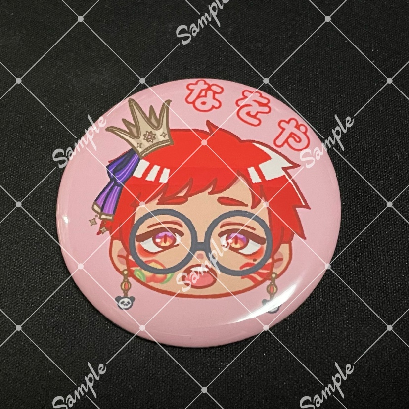 雨ヤドリ 生首缶バッジ(全7種)