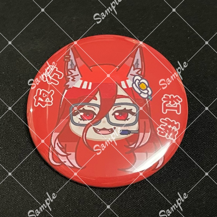 雨ヤドリ 生首缶バッジ(全7種)