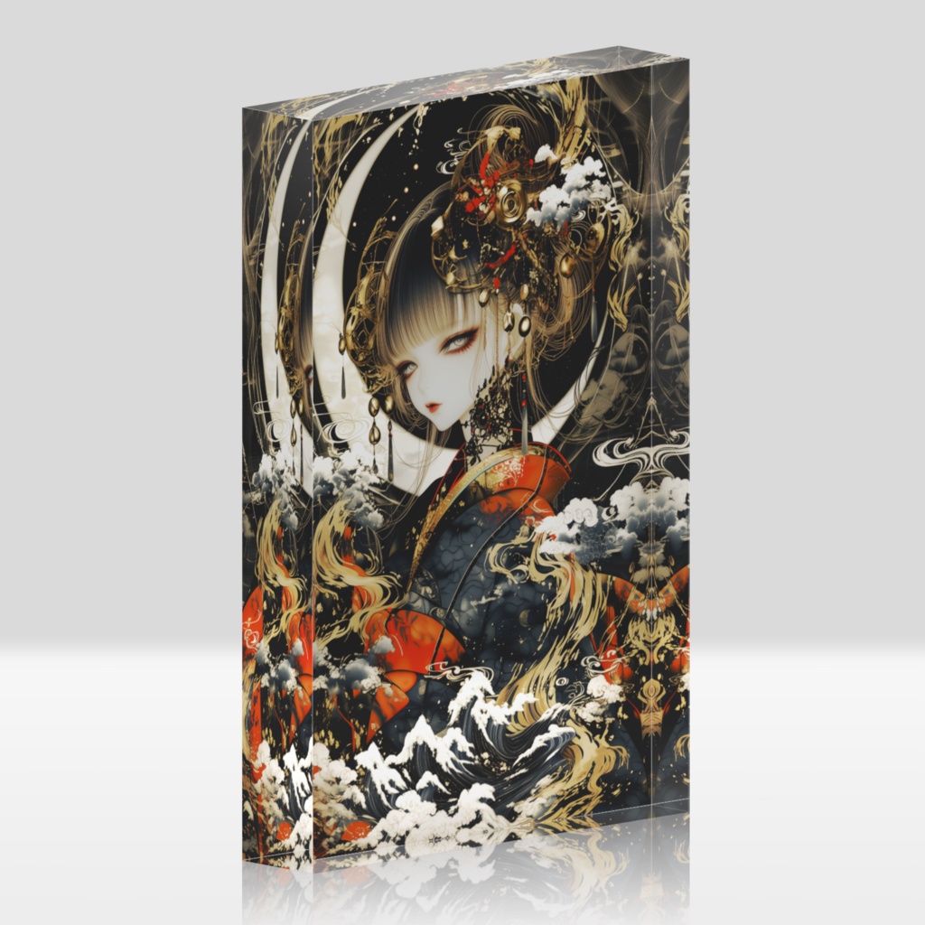 宵桜の和乙女 アクリルブロック其ノ壱