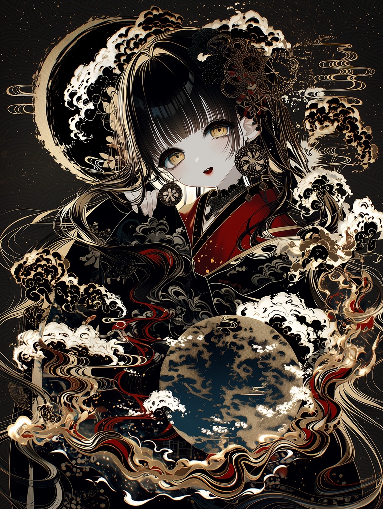 宵桜の和乙女 アクリルブロック其ノ肆