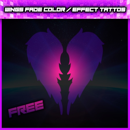 【Body Wings Fade Color / Effect Tattoos 】- 【VRC】<Kissma / Kikyo or Avatar>