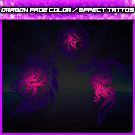 【Body Dragon Fade Color / Effect Tattoos 】- 【VRC】<Kissma / Kikyo or Avatar>
