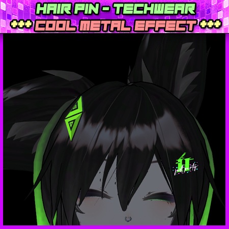 V2 HAIR PIN - TECHWEAR [METAL EFFECT] Color Change [customizable]