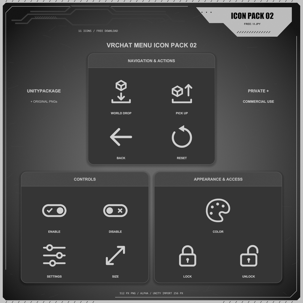 [ UI ] VRCHAT Menu ICON Pack 02 [FREE]