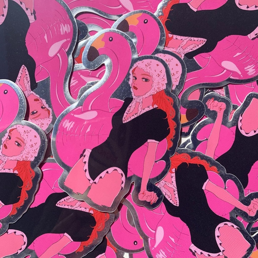 【ステッカー】フラミンゴの子