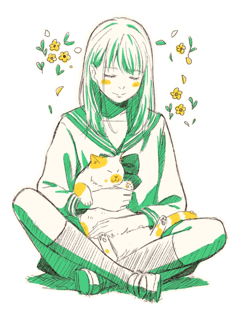 猫とセーラー服の女の子アクスタ