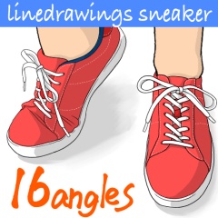 【線画16種】スニーカーA/sneakers A【16 line drawing】