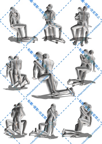 【BLポーズ集】キスするカップル14ポーズ×27アングル/14sets of kissing couple, 27 angles each【couple poses】