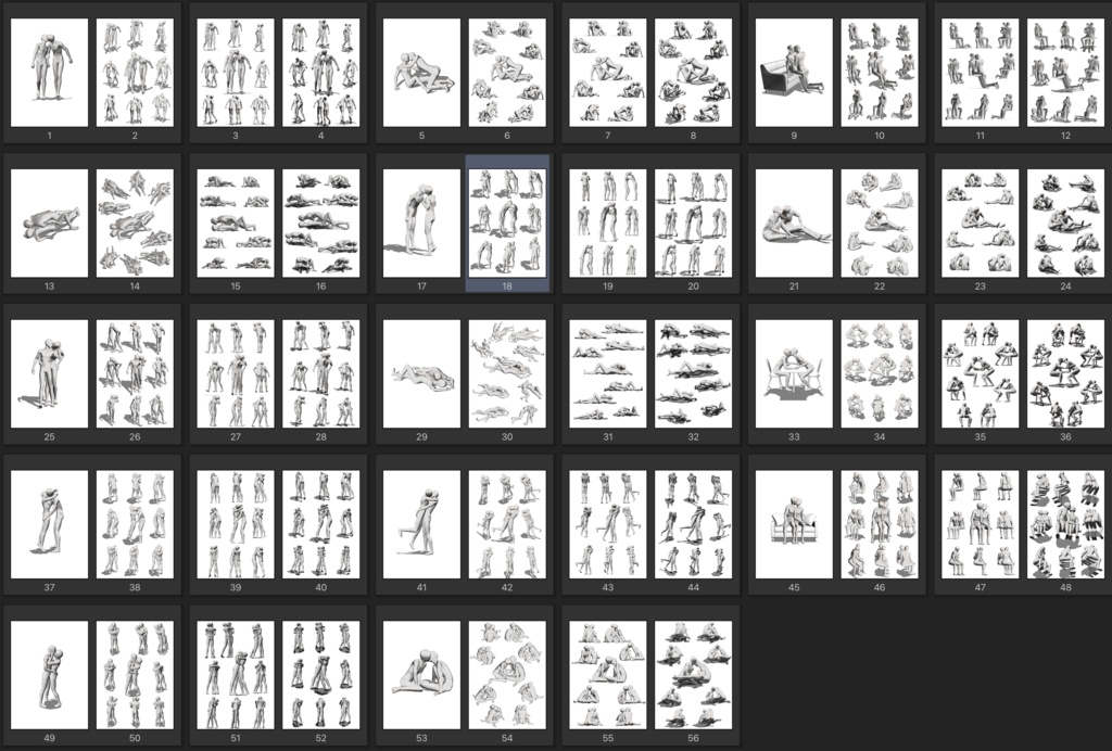 【BLポーズ集】キスするカップル14ポーズ×27アングル/14sets of kissing couple, 27 angles each【couple poses】