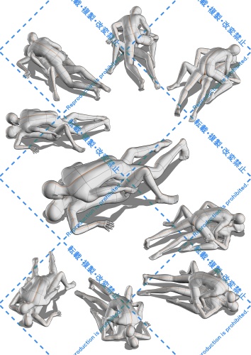 【BLポーズ集】キスするカップル14ポーズ×27アングル/14sets of kissing couple, 27 angles each【couple poses】