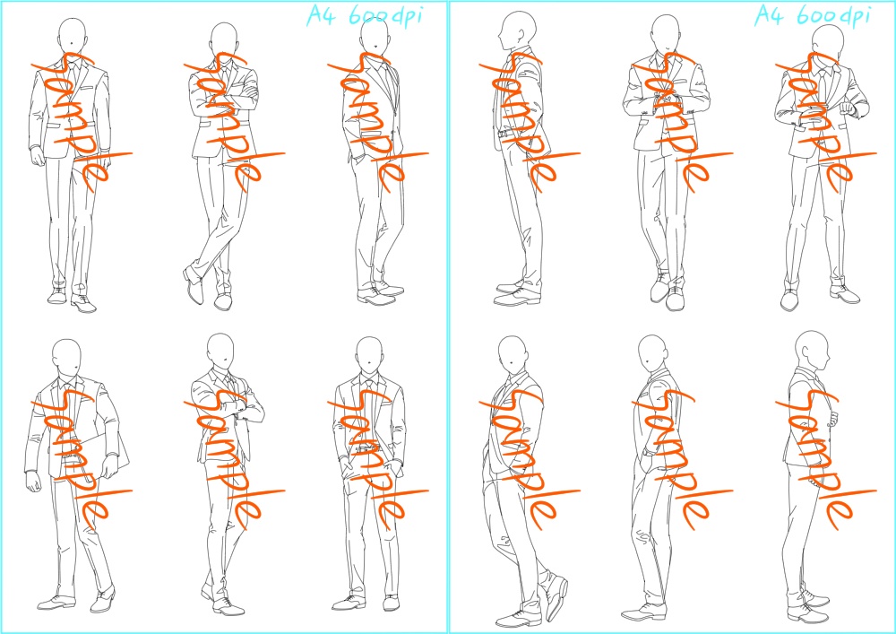 【トレス可】スーツポーズ集 24点【商用可】