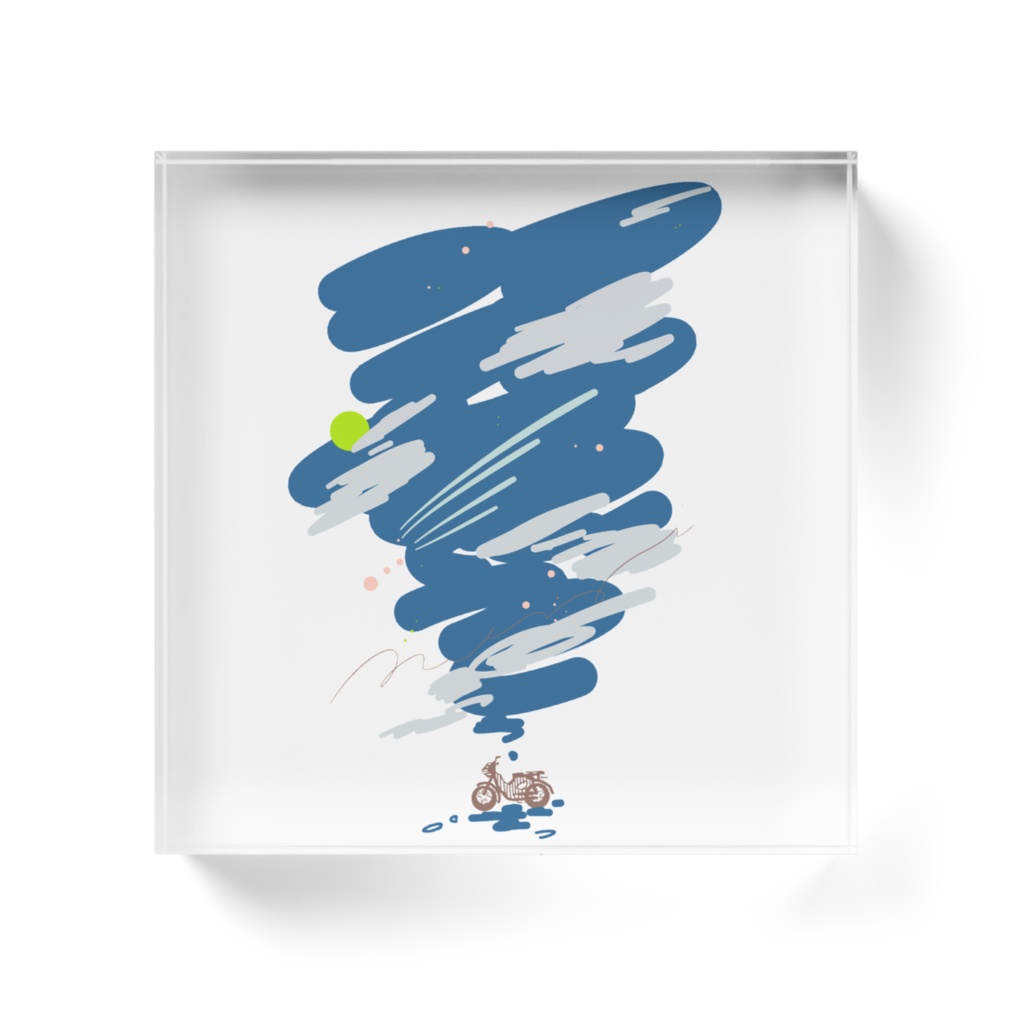 月とカブ アクリルブロック(クリア)