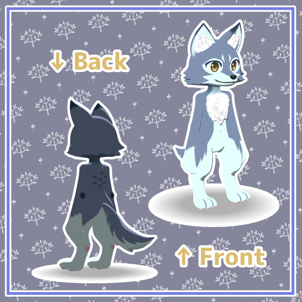 【cluster対応アバター】にそくうるふ(アッシュ・スノウ・カカオ)