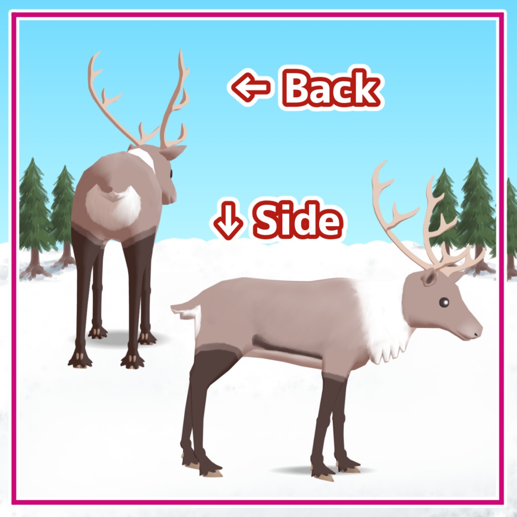 【cluster対応アバター】よつあしトナカイ+おまけ