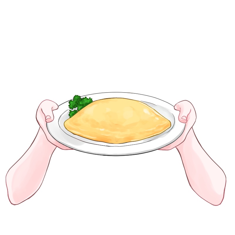 【VTuber】オムライス(落書き可) 手素材