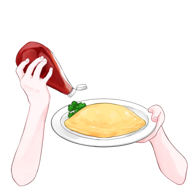 【VTuber】オムライス(落書き可) 手素材