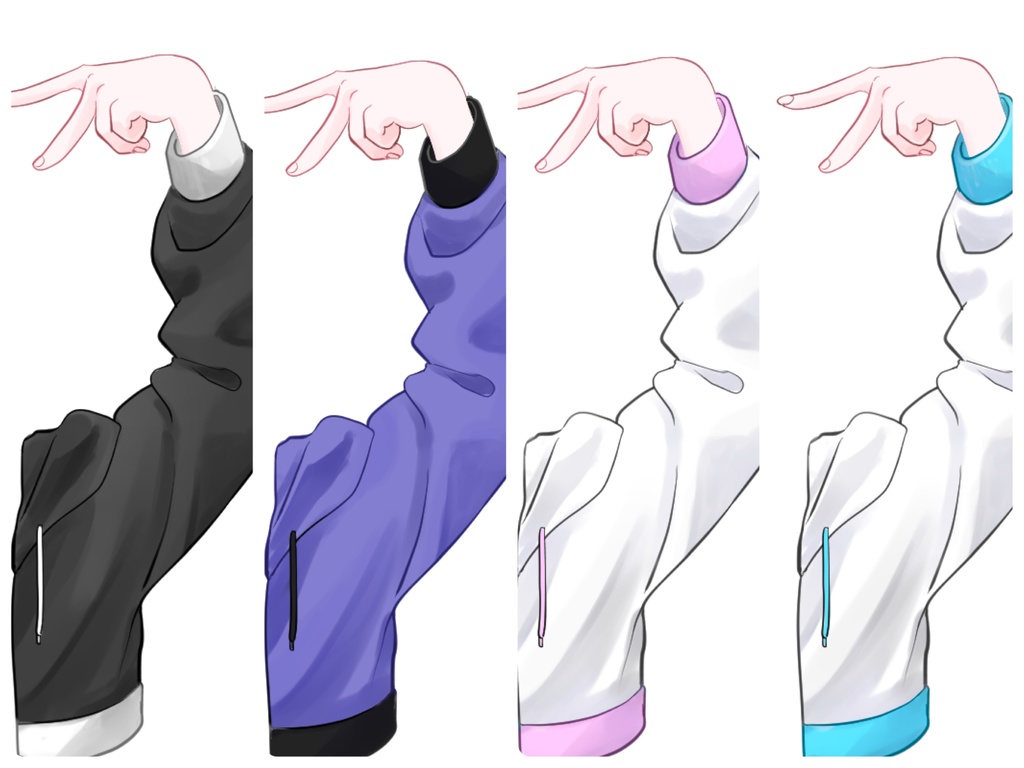 【VTuber】猫耳・ダブルピースポーズ(パーカー) 手素材