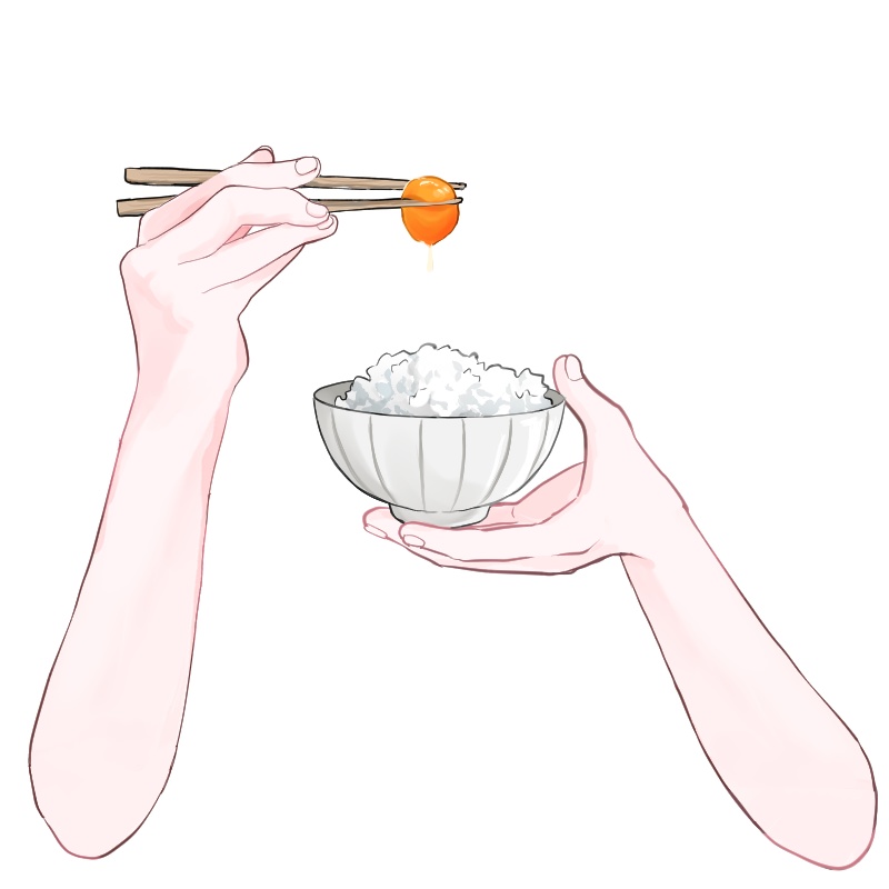 【VTuber】卵かけご飯 手素材