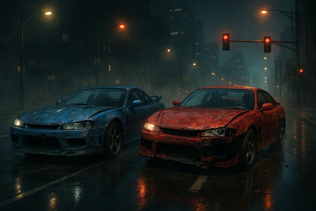 夜の公道レース　2枚セット