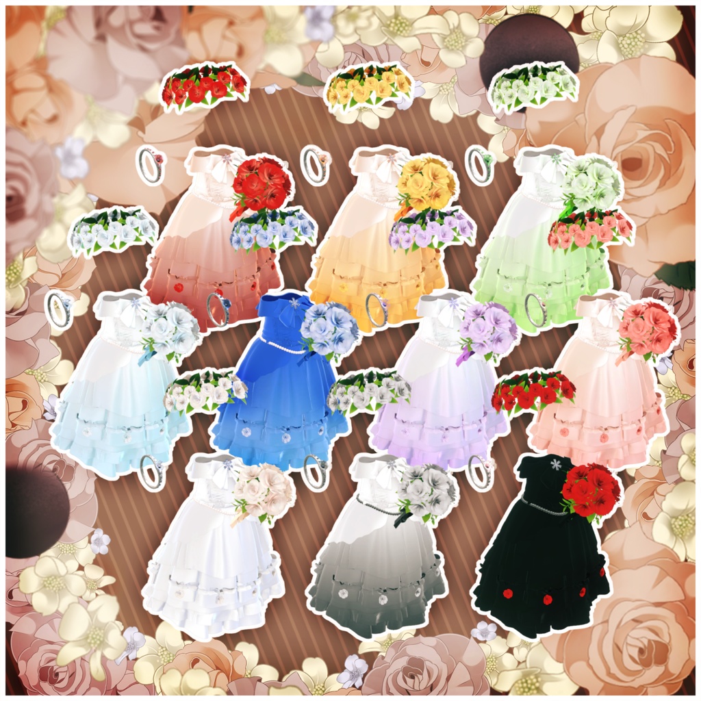 【8アバター対応】花嫁ドレス