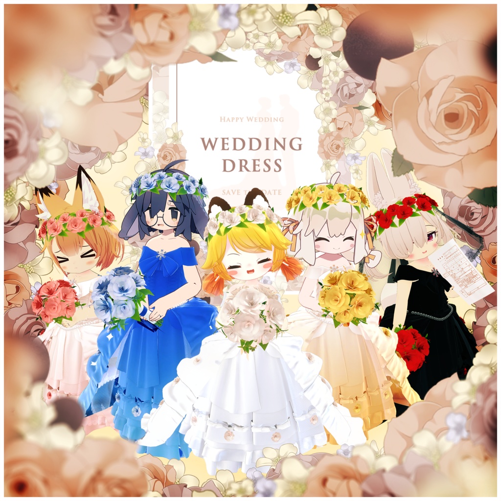 【7アバター対応】花嫁ドレス