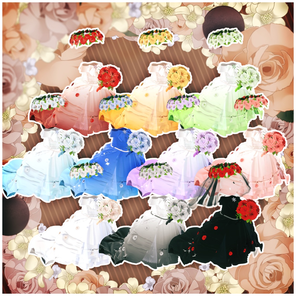 【8アバター対応】花嫁ドレス
