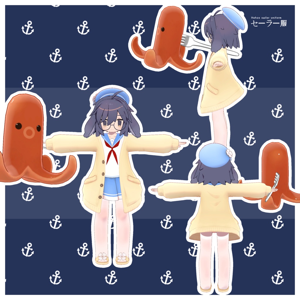【10アバター対応】HeHのセイラー服
