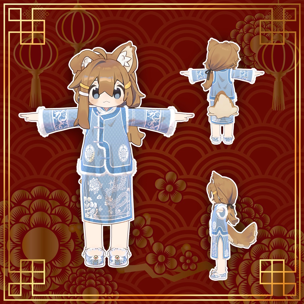 【15アバター対応】新年のチャイナドレス