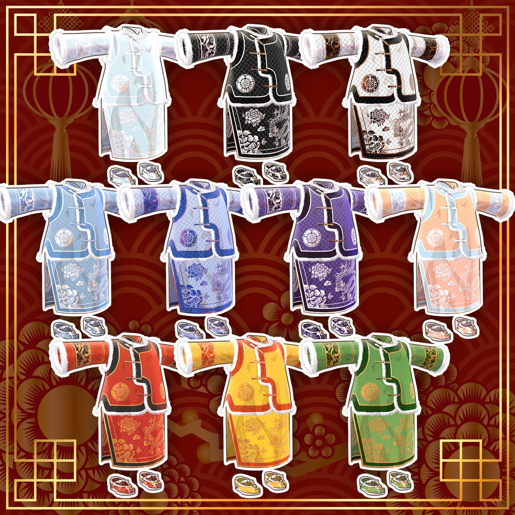 【15アバター対応】新年のチャイナドレス