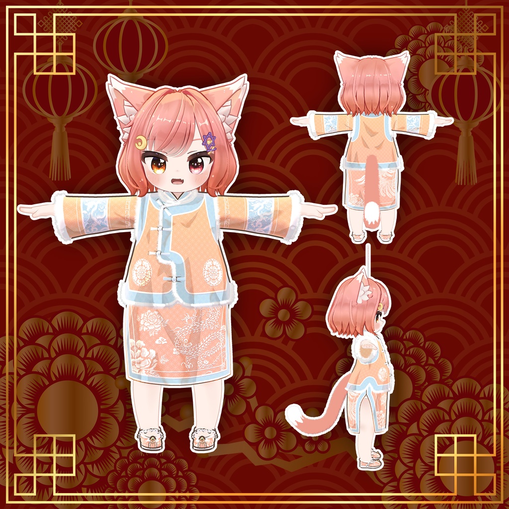 【15アバター対応】新年のチャイナドレス