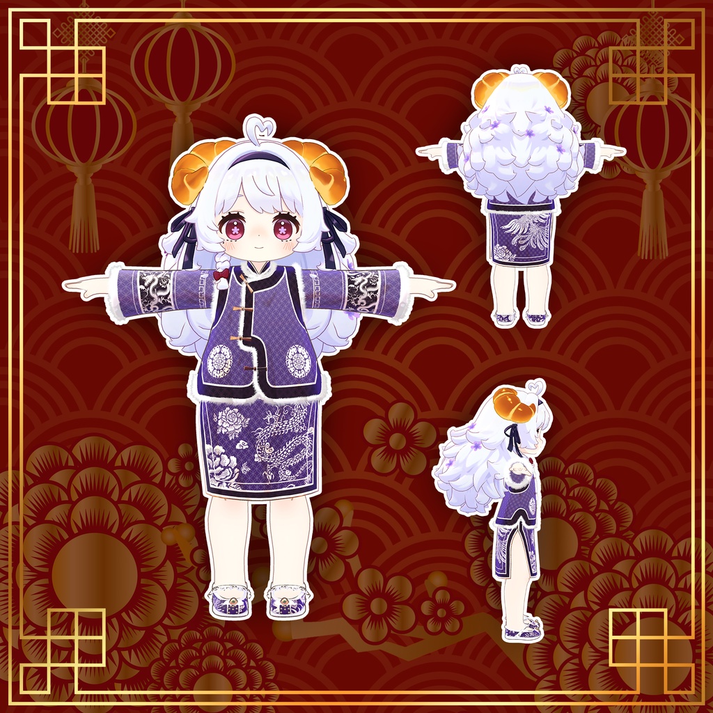 【15アバター対応】新年のチャイナドレス