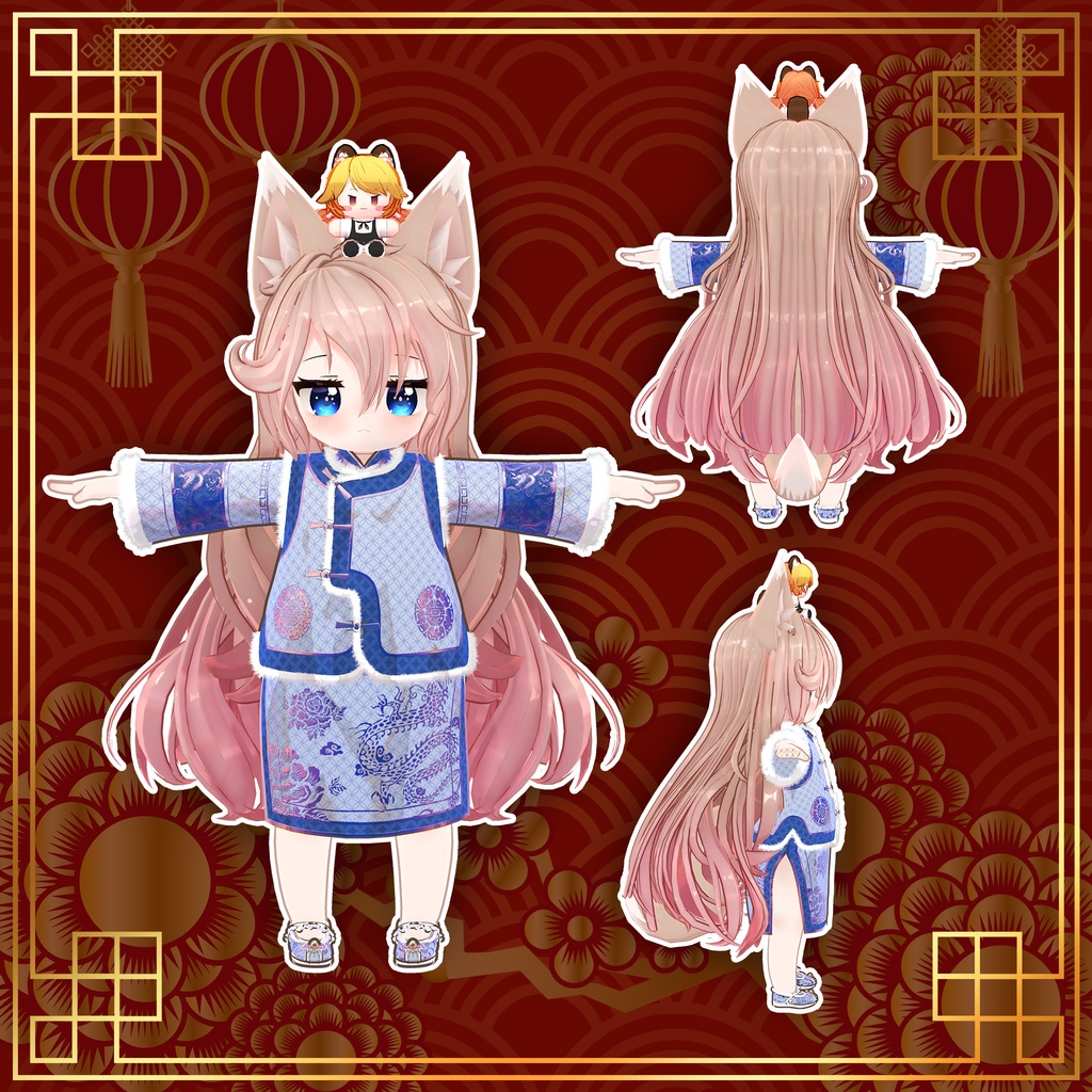 【15アバター対応】新年のチャイナドレス