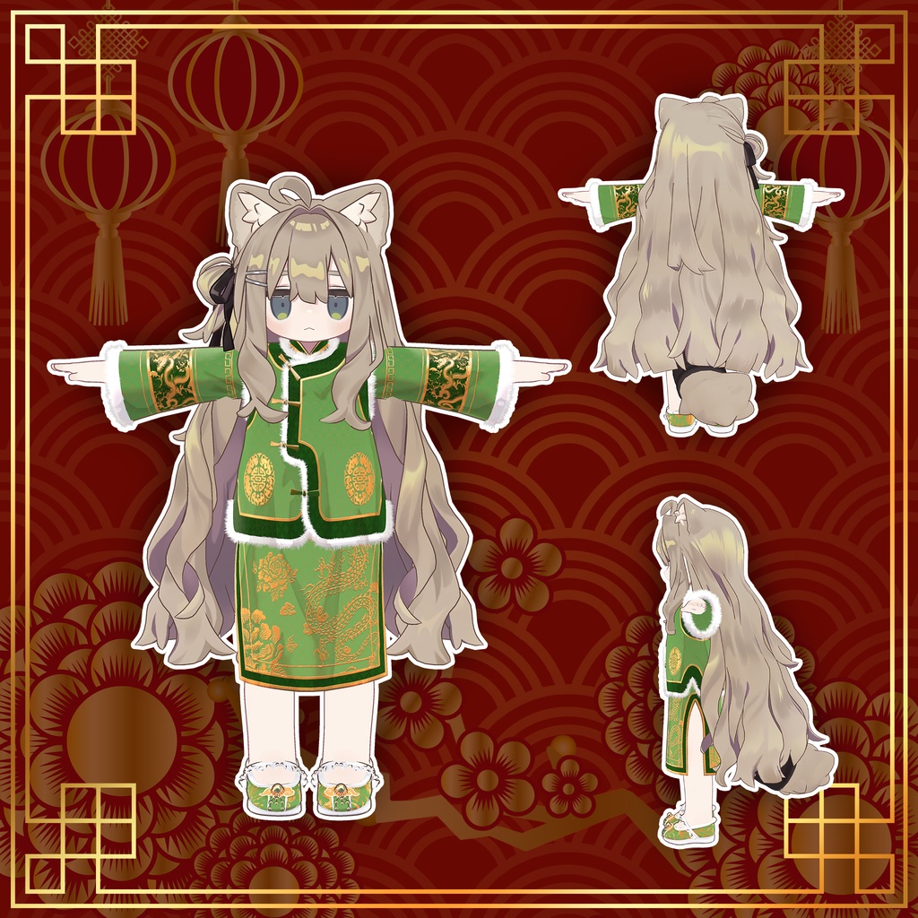 【15アバター対応】新年のチャイナドレス