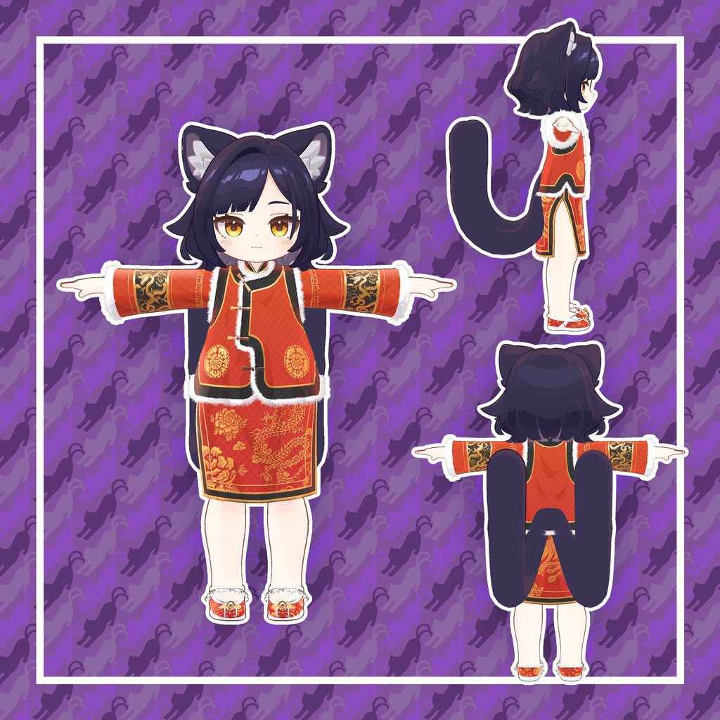 【15アバター対応】新年のチャイナドレス