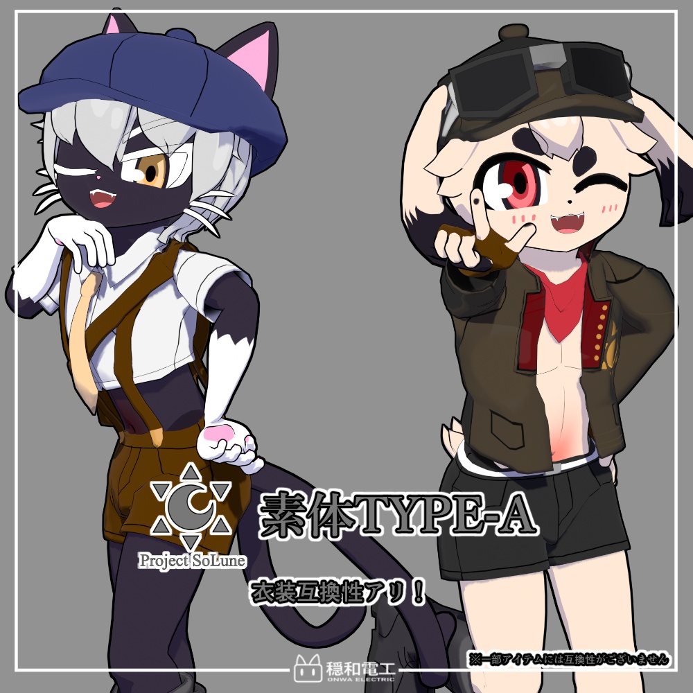 【VRChat対応衣装】Project SoLune TYPE-A series Nomal Vol.1 シンプルTシャツ